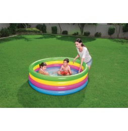 Kids Inflatable Pool 157x46cm Rainbow Bestway with Patch