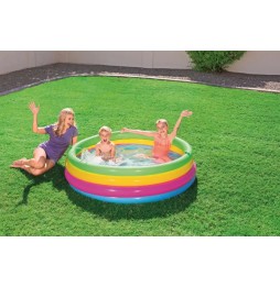 Kids Inflatable Pool 157x46cm Rainbow Bestway with Patch