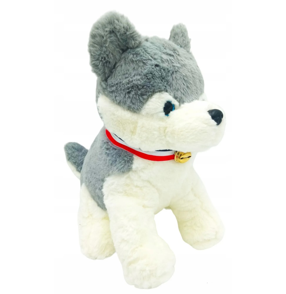 Câine husky din pluș 40 cm pentru copii