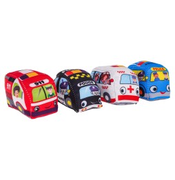 Fire Station City Mat with 4 Soft Cars for Kids