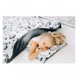 Minky Blanket 100x135cm for Kids - Raccoon Pattern