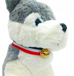 Câine husky din pluș 40 cm pentru copii