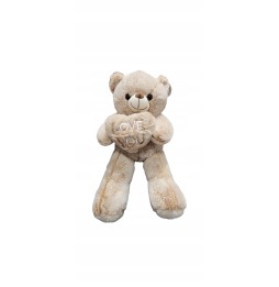 Beige Love Bear with Heart for Valentine's Day