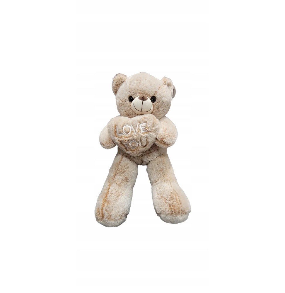 Beige Love Bear with Heart for Valentine's Day