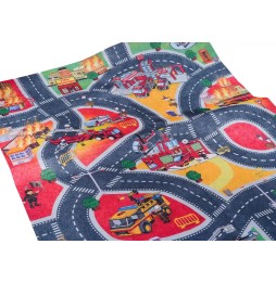 Fire Station City Mat with 4 Soft Cars for Kids