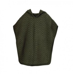 Filibabba zigzag poncho for kids 0-5 years dark green