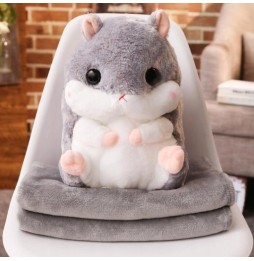 Large Plush Hamster with Blanket and Pillow 45 cm