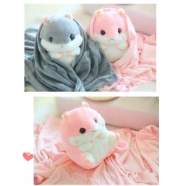 Large Plush Hamster with Blanket and Pillow 45 cm