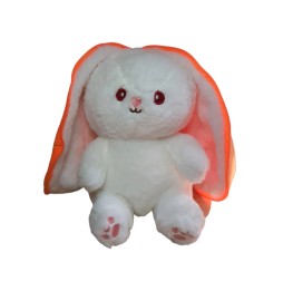 Plush Bunny Toy with Zip-Up Ears 25 cm