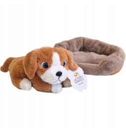 Plush Puppy on Bed - Stuffed Toy for Kids