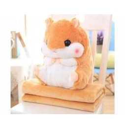 Large Plush Hamster with Blanket and Pillow 45 cm