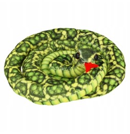 Long Plush Snake Toy 250 cm Green Spotted