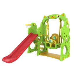 3-in-1 Garden Slide with Swing and Basketball for Kids