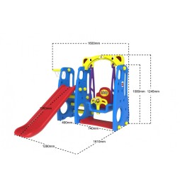 3-in-1 Garden Slide with Swing for Kids