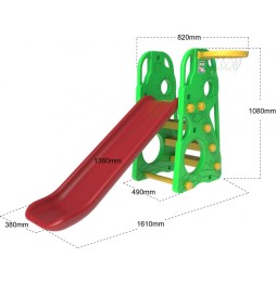 3-in-1 Garden Slide with Swing and Basketball