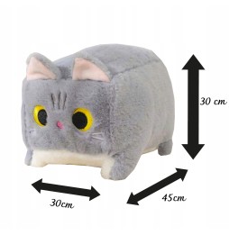 Gray Plush Cat Pouf XXL 45 cm