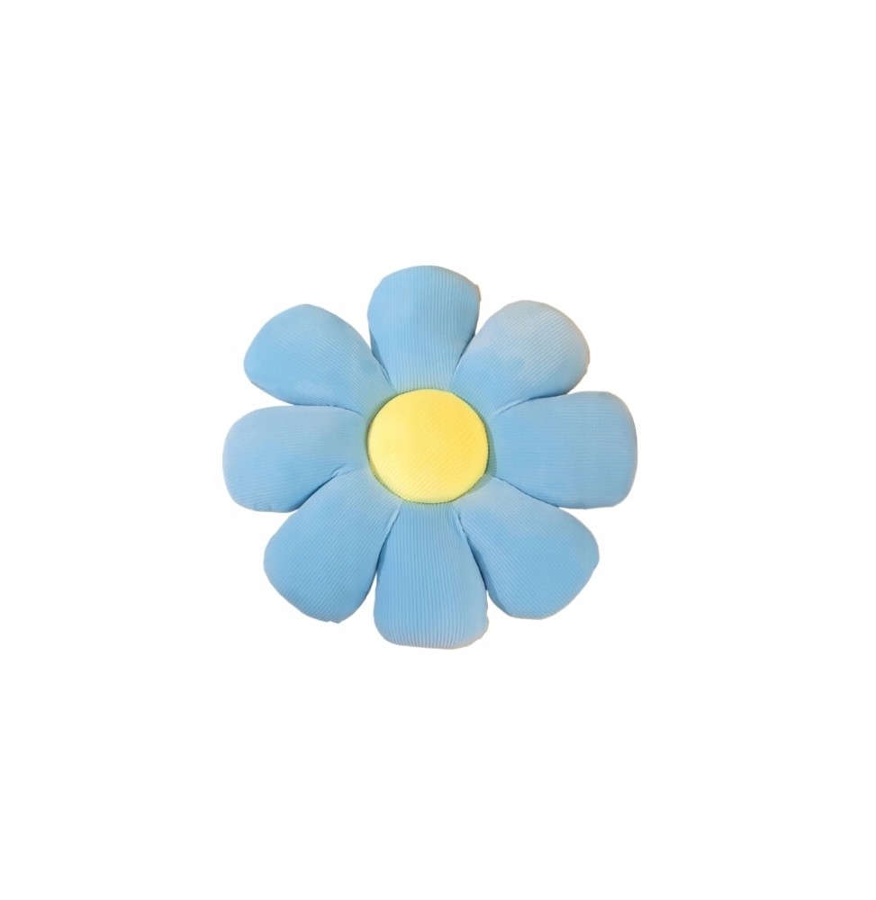 Blue Plush Flower Pillow 40 cm