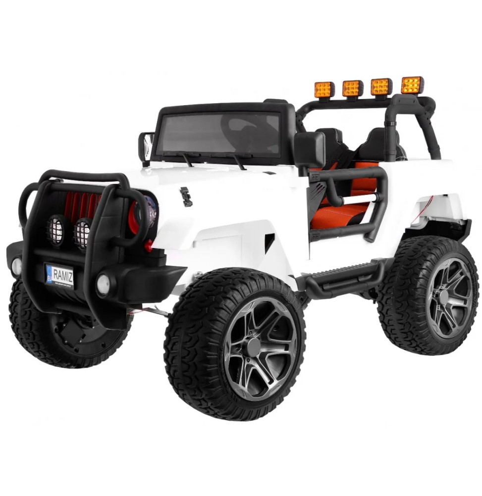 Kids Jeep Monster 4x4 - White with Remote Control