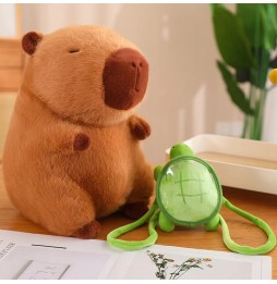 Plush Capybara Toy with Turtle 23 cm