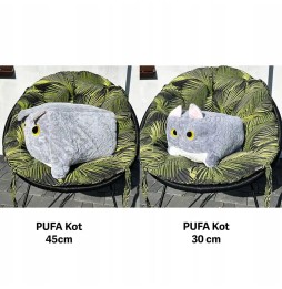 Gray Plush Cat Pouf XXL 45 cm