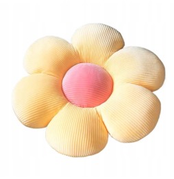 Plush Flower Petal Cushion Yellow 40 cm