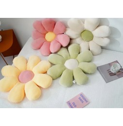 Plush Flower Petal Cushion Yellow 40 cm