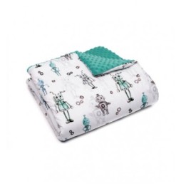 Minky Blanket 100x135cm with Robot Pattern