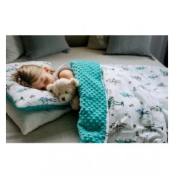 Minky Blanket 100x135cm with Robot Pattern