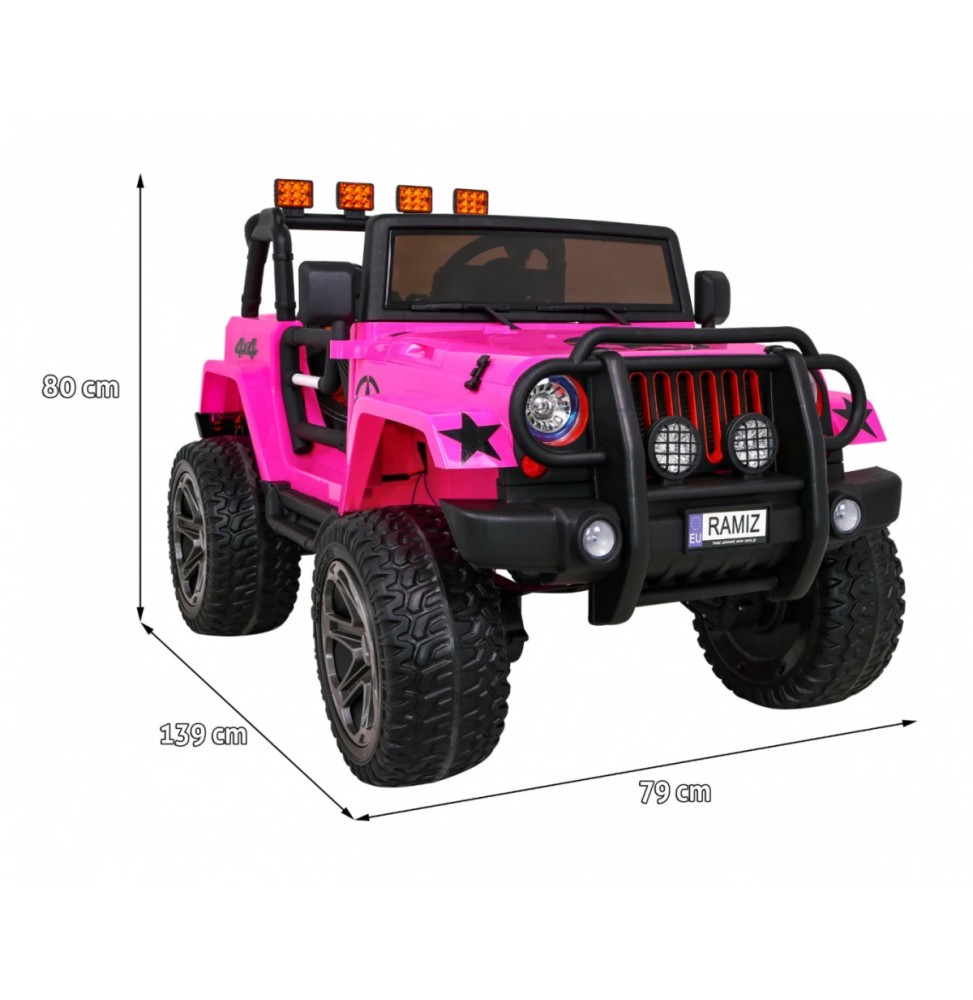 Mașină off-road jeep monster 4x4 roz pentru copii