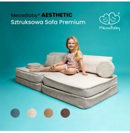 Meowbaby aesthetic sztruksowa sofa dziecięca premium