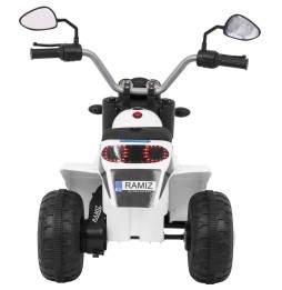 White MiniBike for Kids with Sounds and LED Lights