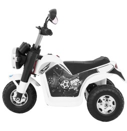 White MiniBike for Kids with Sounds and LED Lights