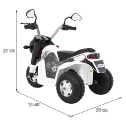 White MiniBike for Kids with Sounds and LED Lights