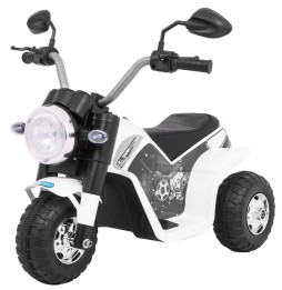 Motocicletă MiniBike albă cu sunete și lumini LED