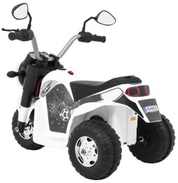 White MiniBike for Kids with Sounds and LED Lights