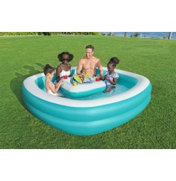 Piscina gonflabilă 218x218x48 cu masă plutitoare