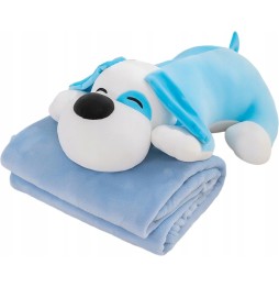 2in1 Dog Blanket Pillow Soft Toy Blue