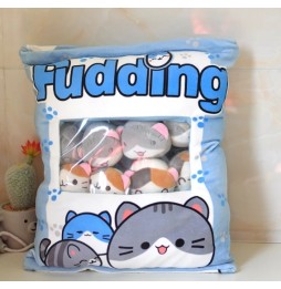 Pudding Pillow with Stuffed Animals 45cm