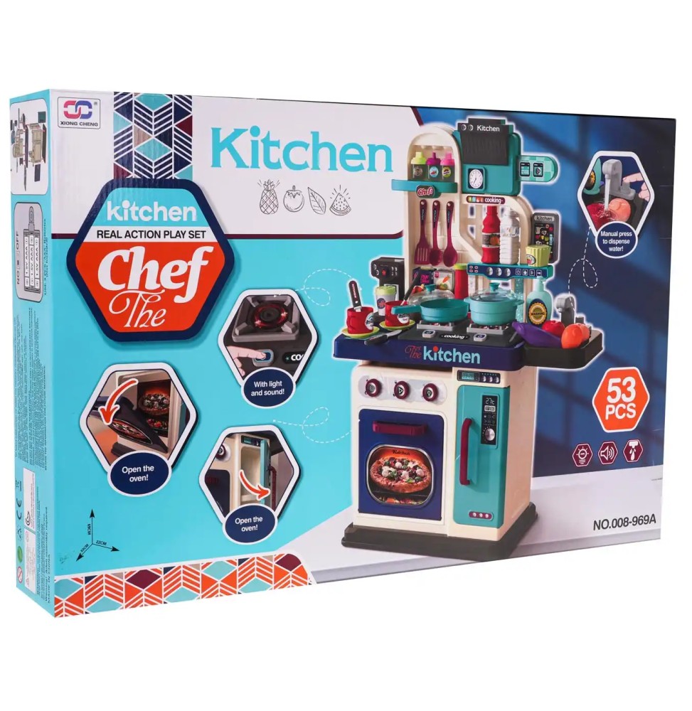 Kids Kitchen Set with Light and Sound 53 Pieces