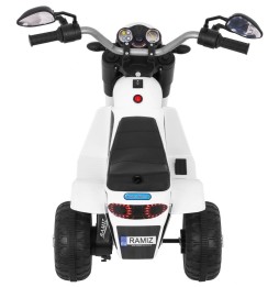 White MiniBike for Kids with Sounds and LED Lights