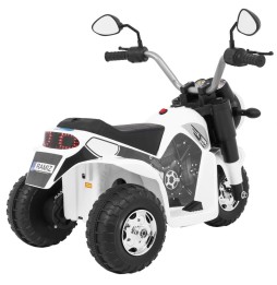 White MiniBike for Kids with Sounds and LED Lights