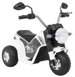 White MiniBike for Kids with Sounds and LED Lights