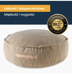 Meowbaby Kids Round Corduroy Pouf