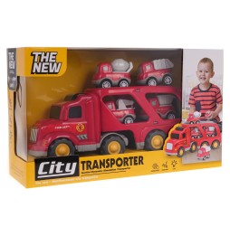 Tow Truck and Fire Truck Vehicle Set for Kids