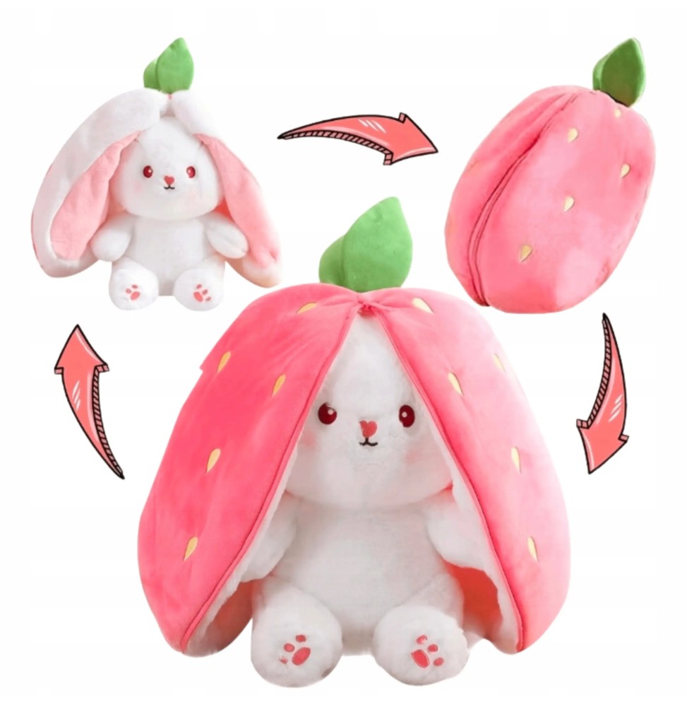 Plush Strawberry Rabbit Toy 25 cm