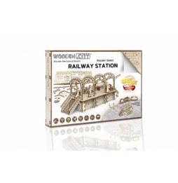 3D Wooden.City Mechanical Puzzle - Train Station