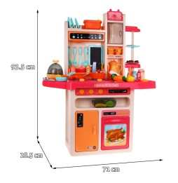 Pink Kitchen for Kids with Faucet, Burner, and Audio Panel