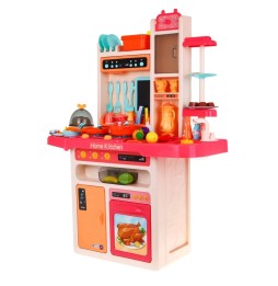 Pink Kitchen for Kids with Faucet, Burner, and Audio Panel