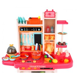 Pink Kitchen for Kids with Faucet, Burner, and Audio Panel