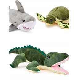 Set of 3 Plush Toys: Shark Turtle Dinosaur